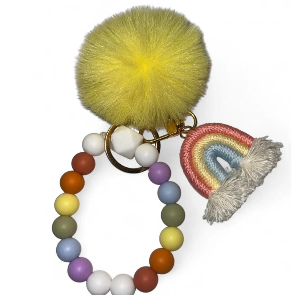 Sunbeam Skies Womens Silicone Beaded Keychain